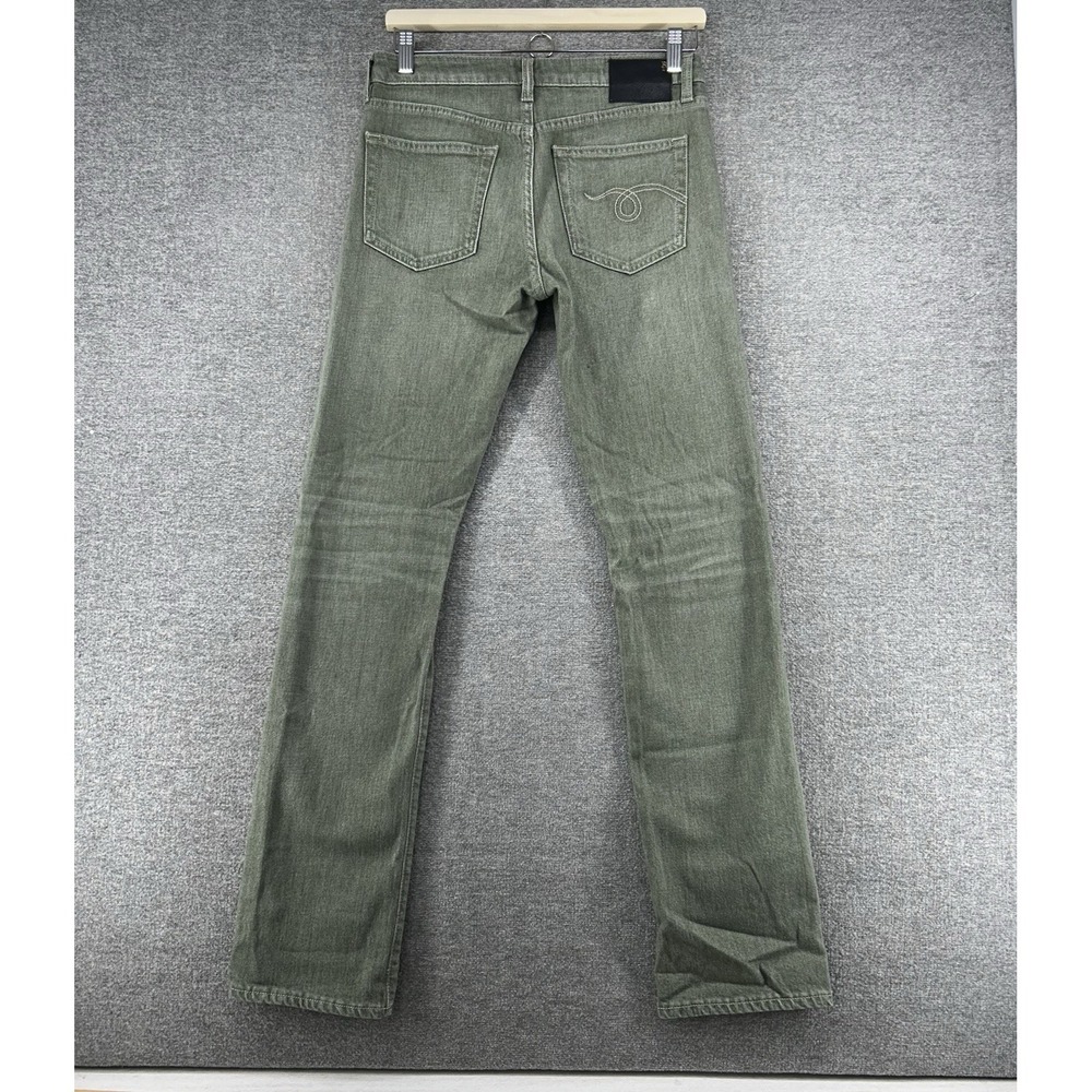 R13 Tobi Boy Jeans Women Size 26 Army Green Denim Made Italy Straight Leg - Picture 2 of 12